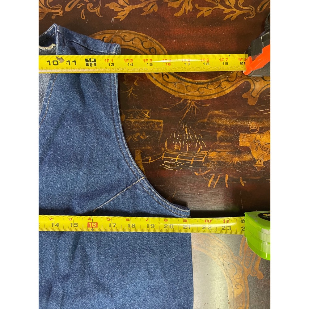Vtg Harve Benard Denim Button Front Midi Dress Sleeveless Teacher Western 90s L - Picture 7 of 8